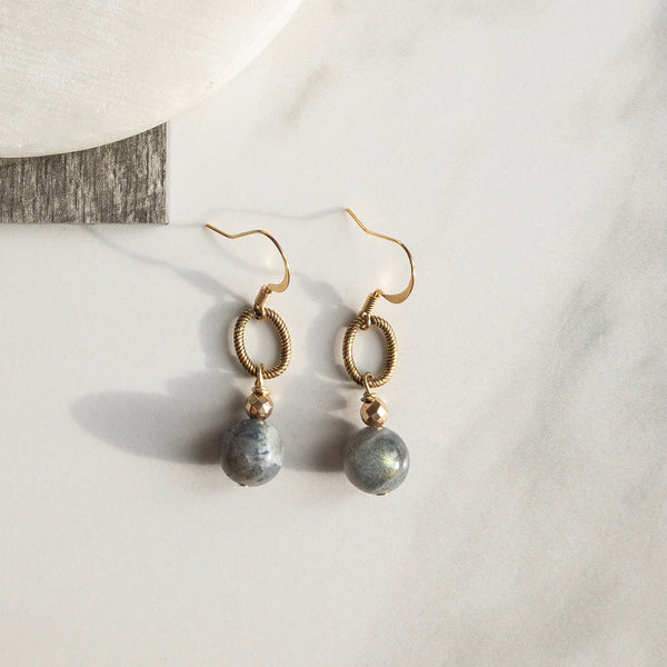 Grey drop Earrings